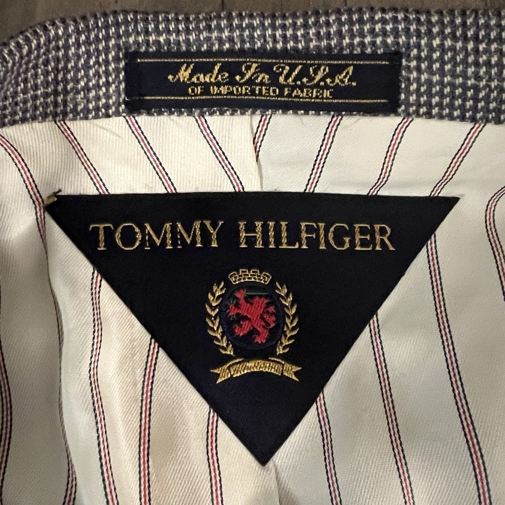 Men's Vintage Tommy Hilfiger Suit Coat Jacket Sport Coat Gray Sz 46 L Very Good! - Picture 3 of 6